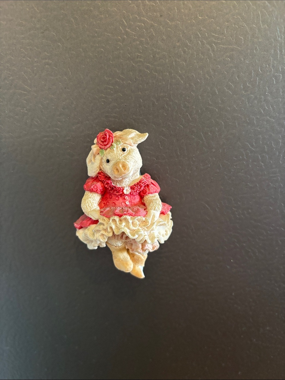 Cute Red Pig Dress Decorative Figurine magnet